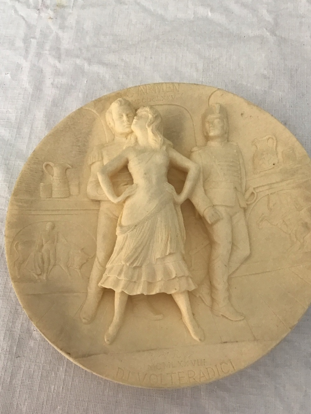 Alabaster Relief Wall Plaque in Cream - Decorative (Volterra) #167